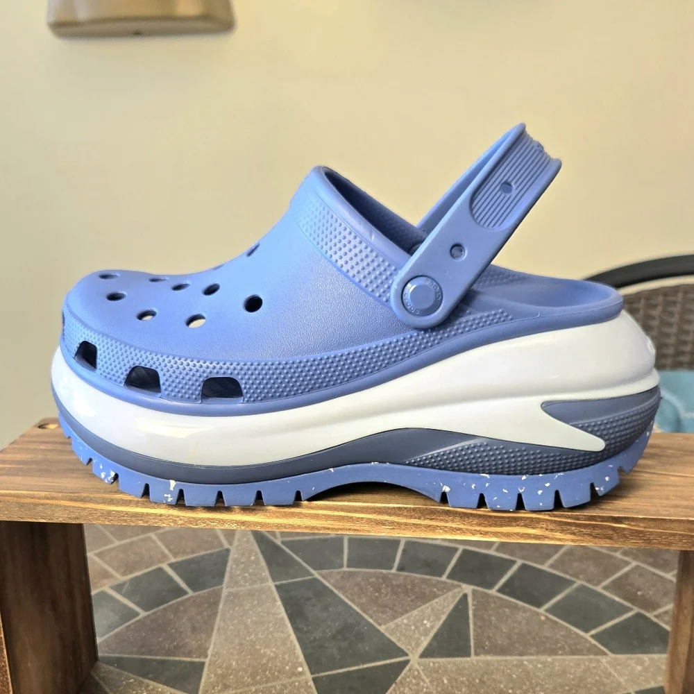 Crocs Mega Crush Platform Clogs in Elemental Blue - Picture 1 of 12